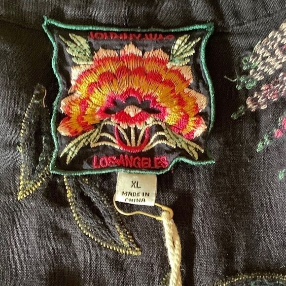 NWT Johnny WAS LINEN KALUHI EMBROIDERED CROPPED WOMAN KIMONO JACKET​​​​​ - Picture 6 of 10